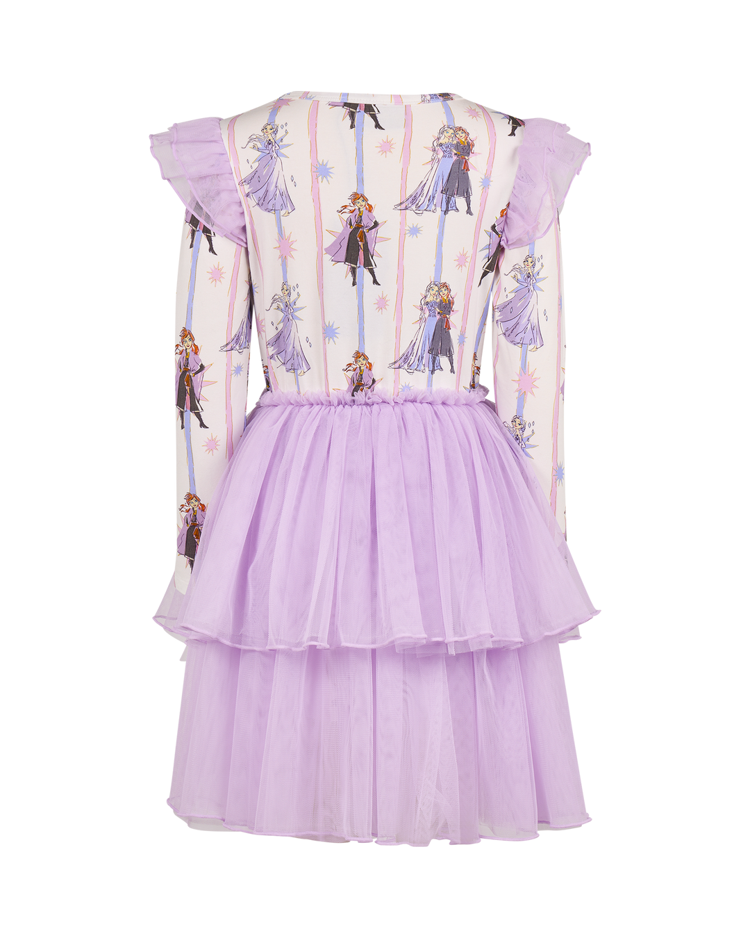 FROZEN SISTERS STRIPE LONG SLEEVE TULLE DRESS
