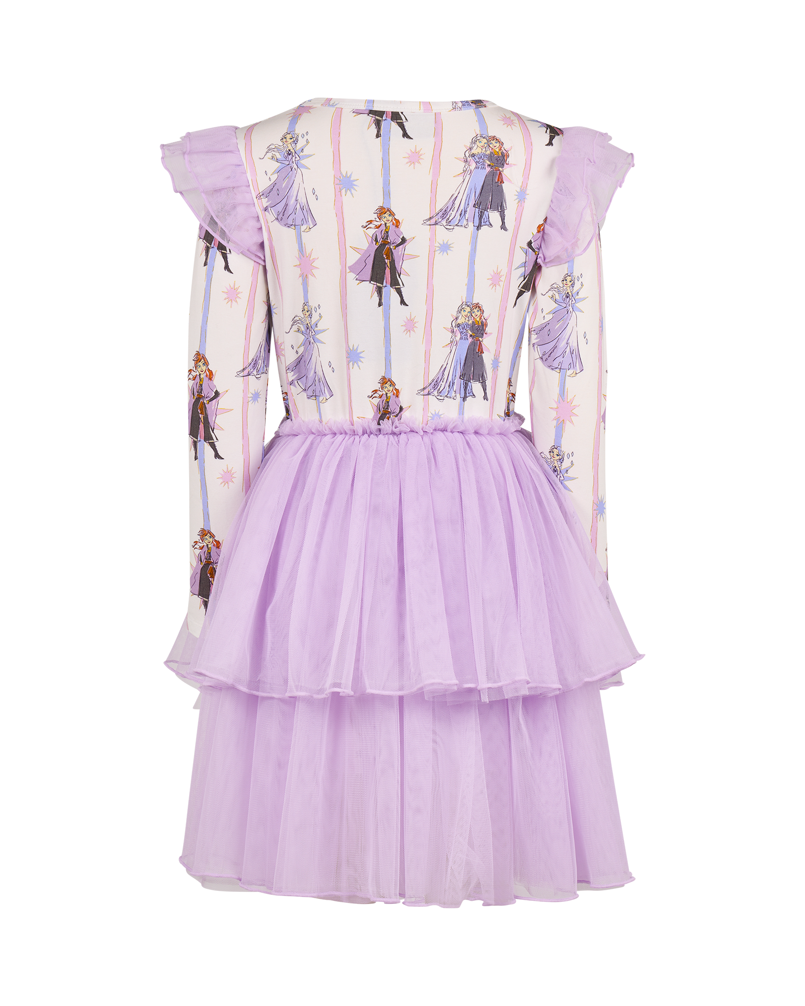 FROZEN SISTERS STRIPE LONG SLEEVE TULLE DRESS