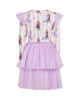 FROZEN SISTERS STRIPE LONG SLEEVE TULLE DRESS