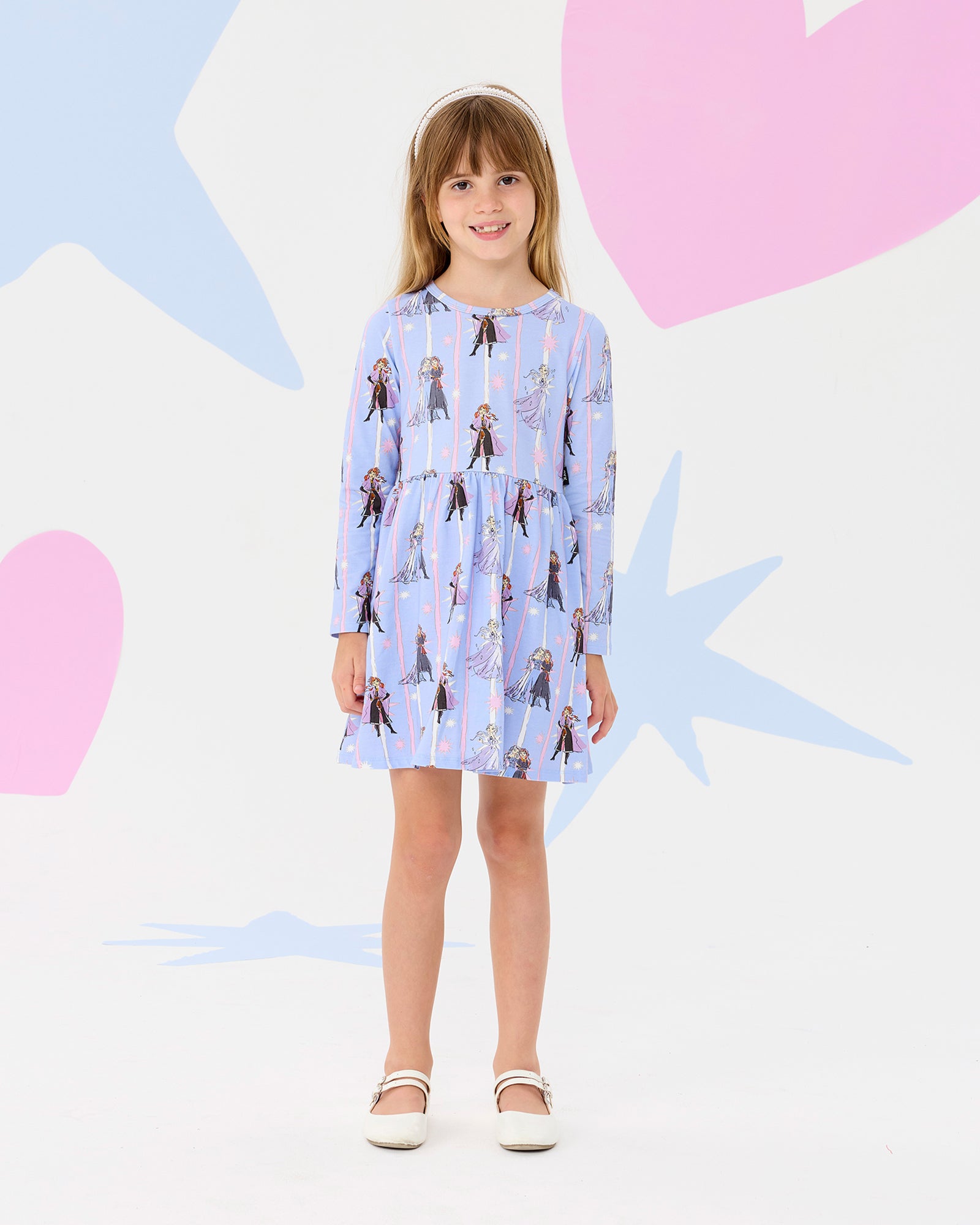 FROZEN STRIPE LONG SLEEVE JERSEY DRESS | Rock Your Baby