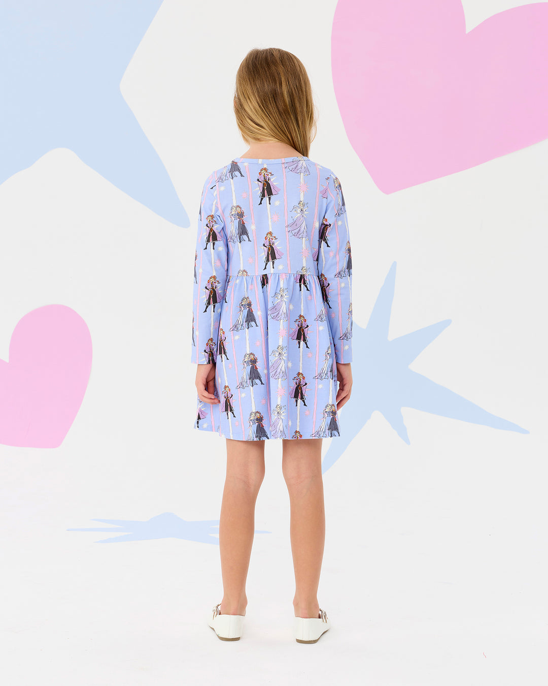 FROZEN STRIPE LONG SLEEVE JERSEY DRESS