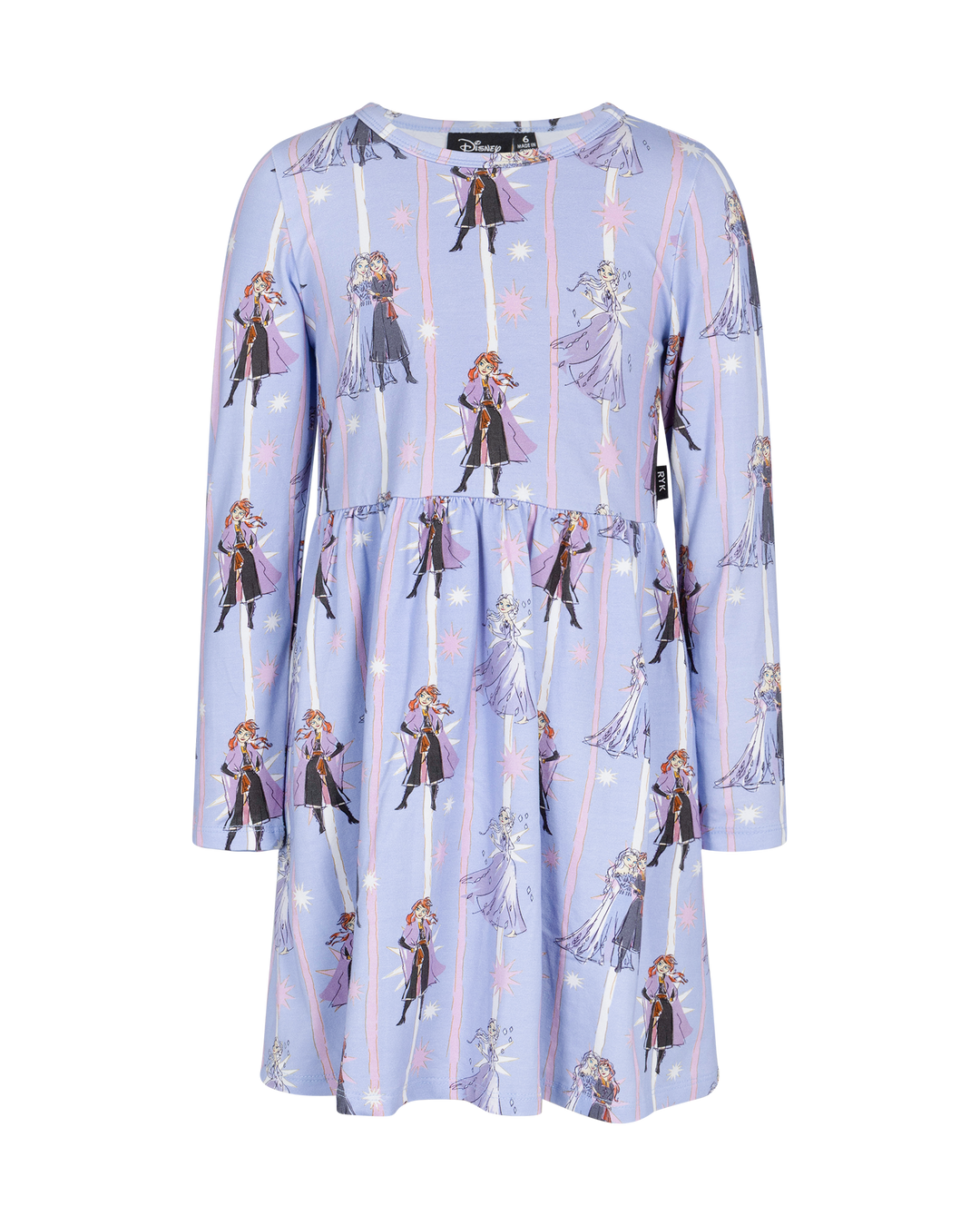 FROZEN STRIPE LONG SLEEVE JERSEY DRESS
