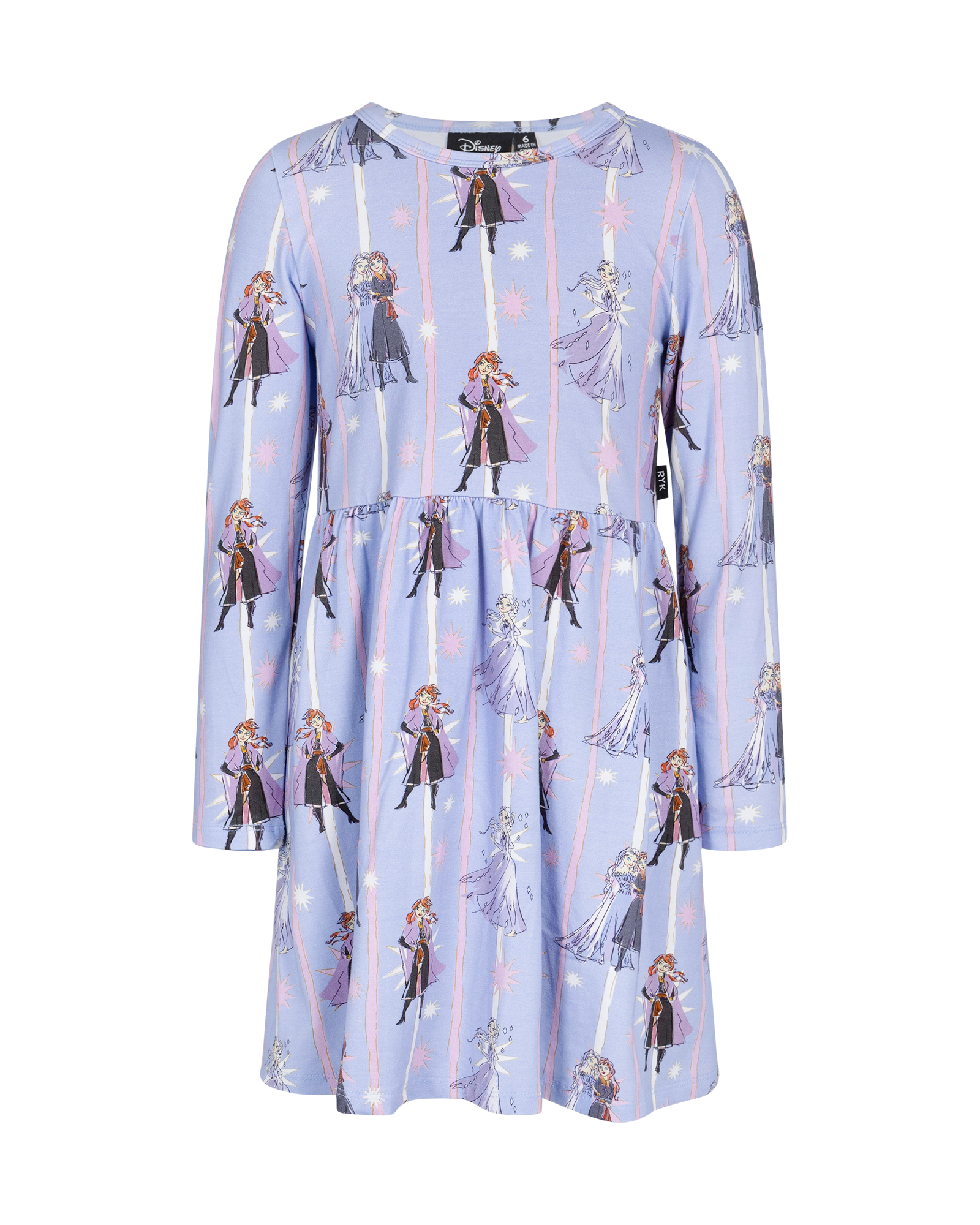 FROZEN STRIPE LONG SLEEVE JERSEY DRESS