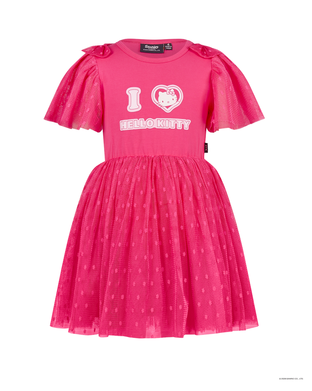 HELLO KITTY I HEART SHORT SLEEVE DOT DRESS