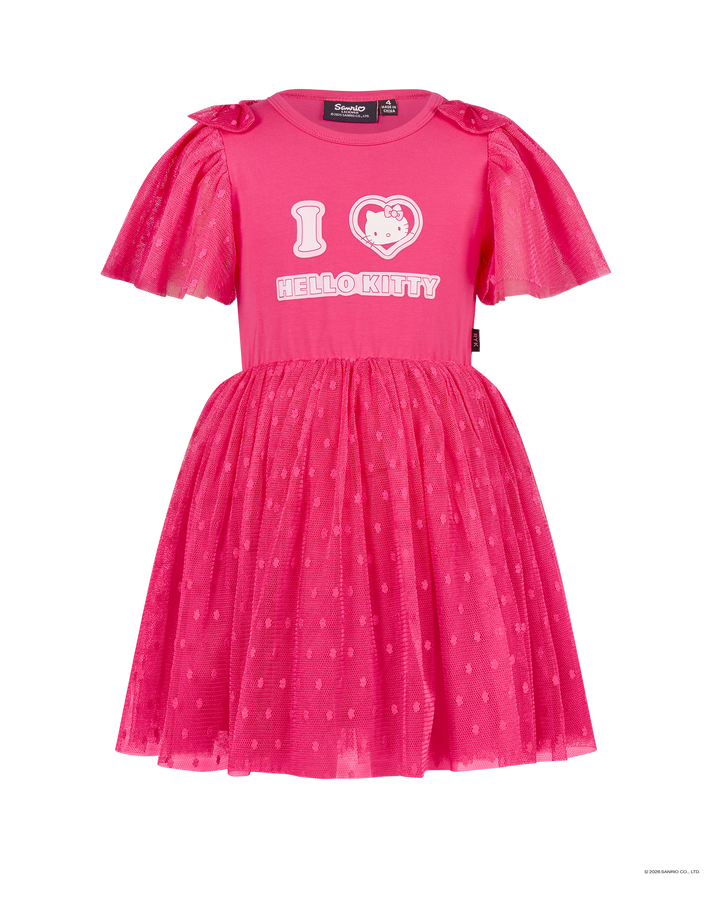 HELLO KITTY I HEART SHORT SLEEVE DOT DRESS
