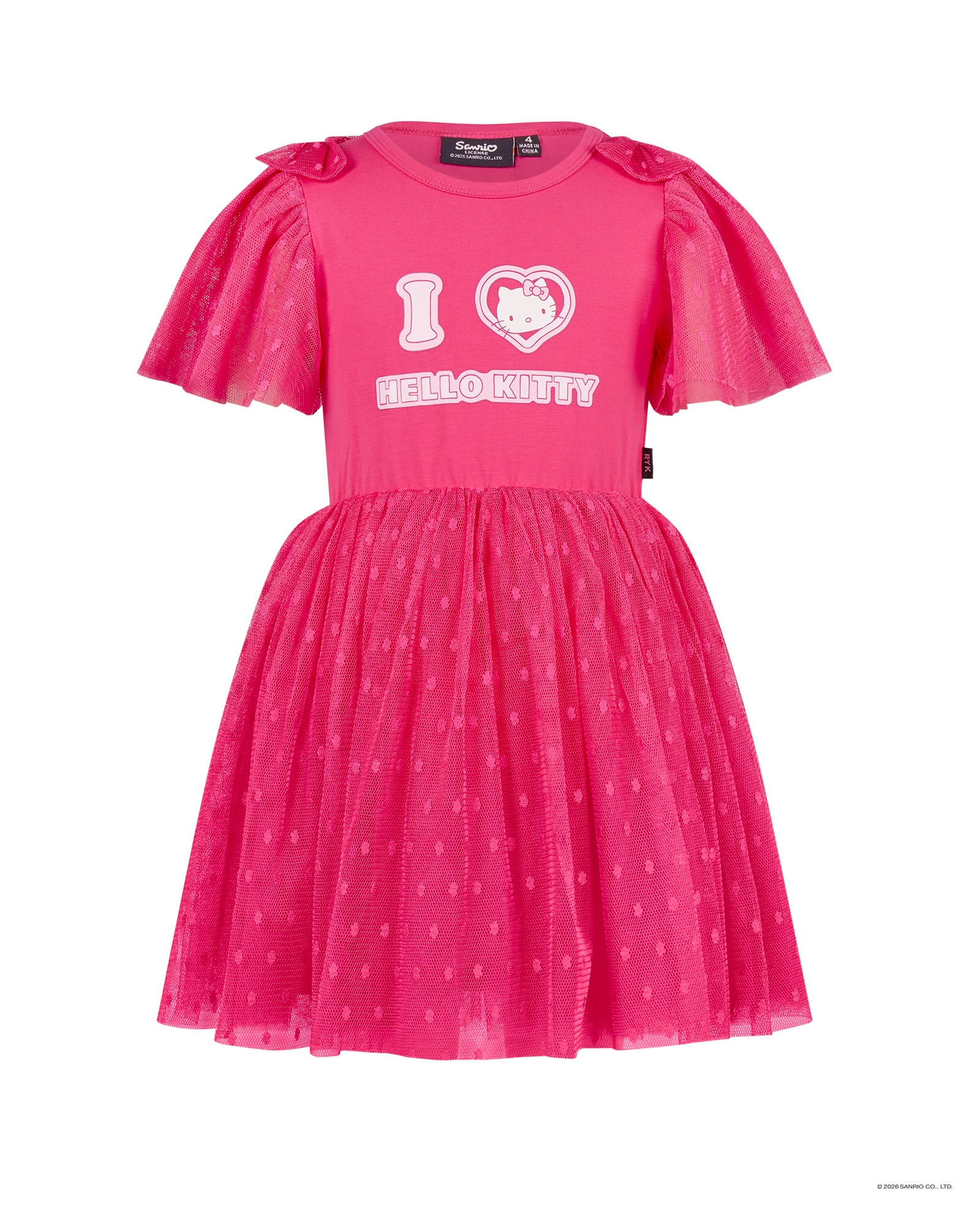 HELLO KITTY I HEART SHORT SLEEVE DOT DRESS