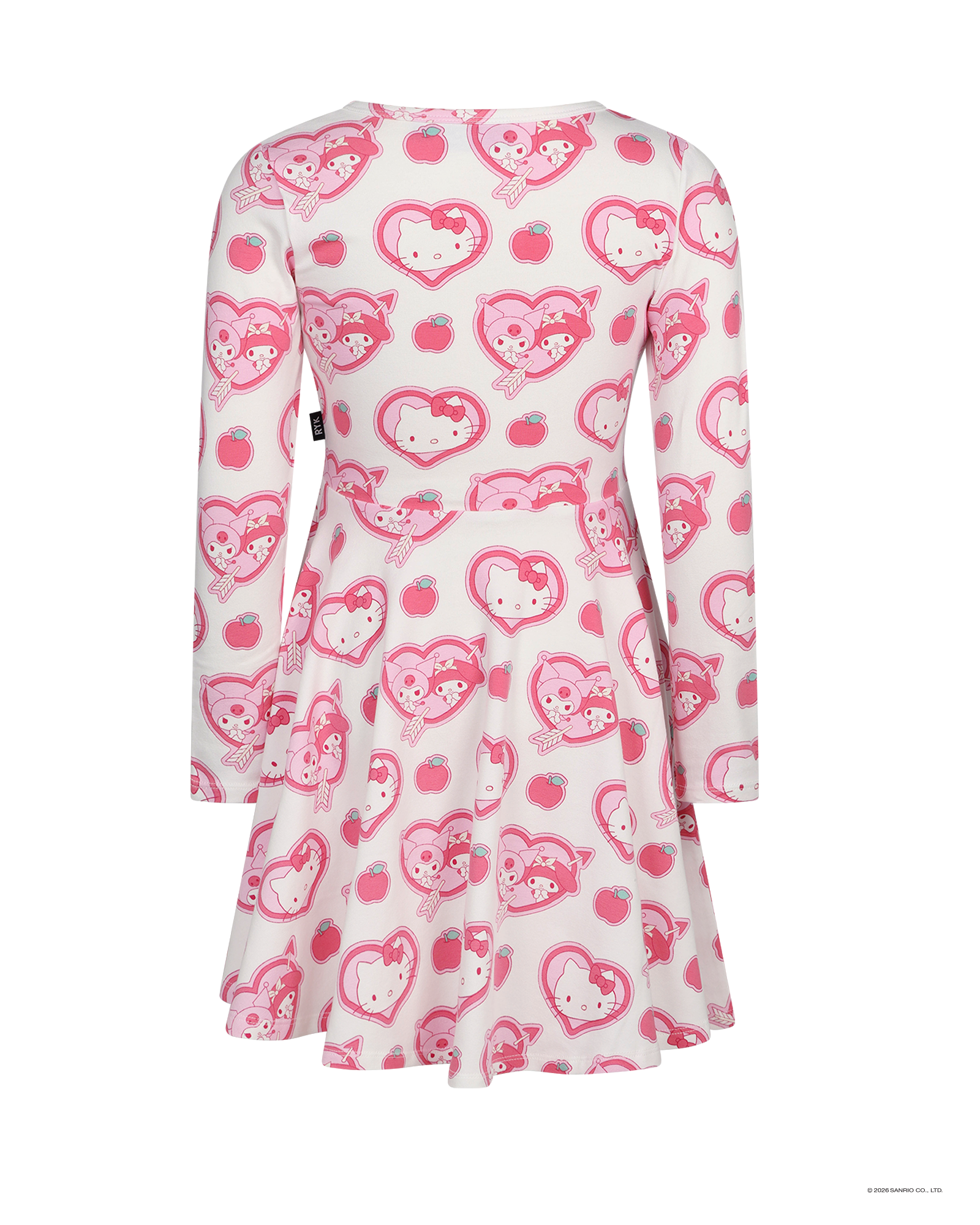 HELLO KITTY STICKERS LONG SLEEVE FLARE DRESS