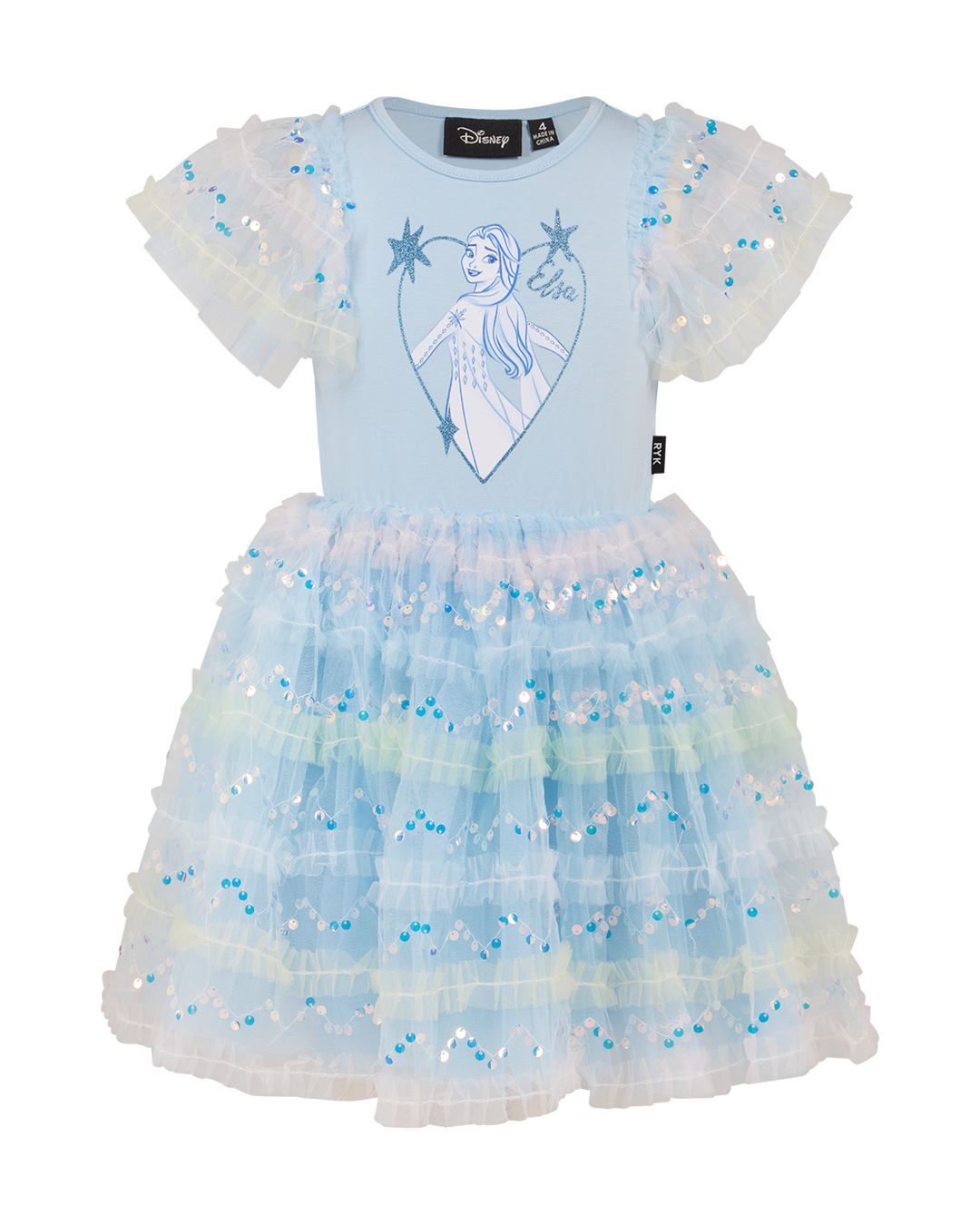FROZEN ICY DELIGHT FRILL SEQUIN DRESS