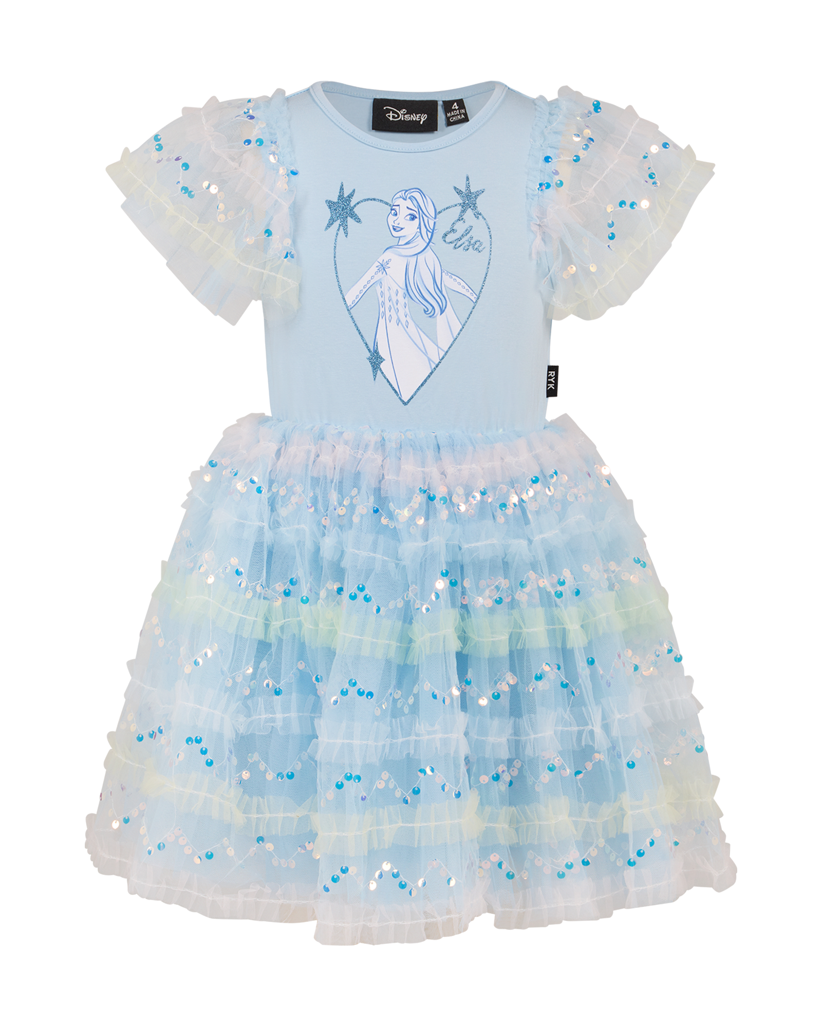 FROZEN ICY DELIGHT FRILL SEQUIN DRESS