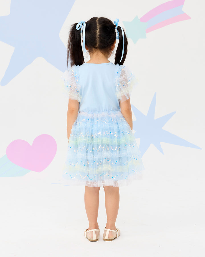 FROZEN ICY DELIGHT FRILL SEQUIN DRESS