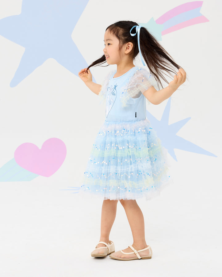 FROZEN ICY DELIGHT FRILL SEQUIN DRESS