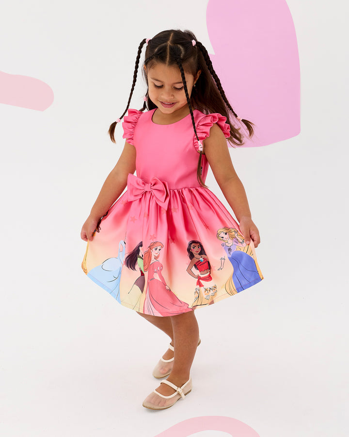 DISNEY PRINCESS BORDER PRINT DRESS