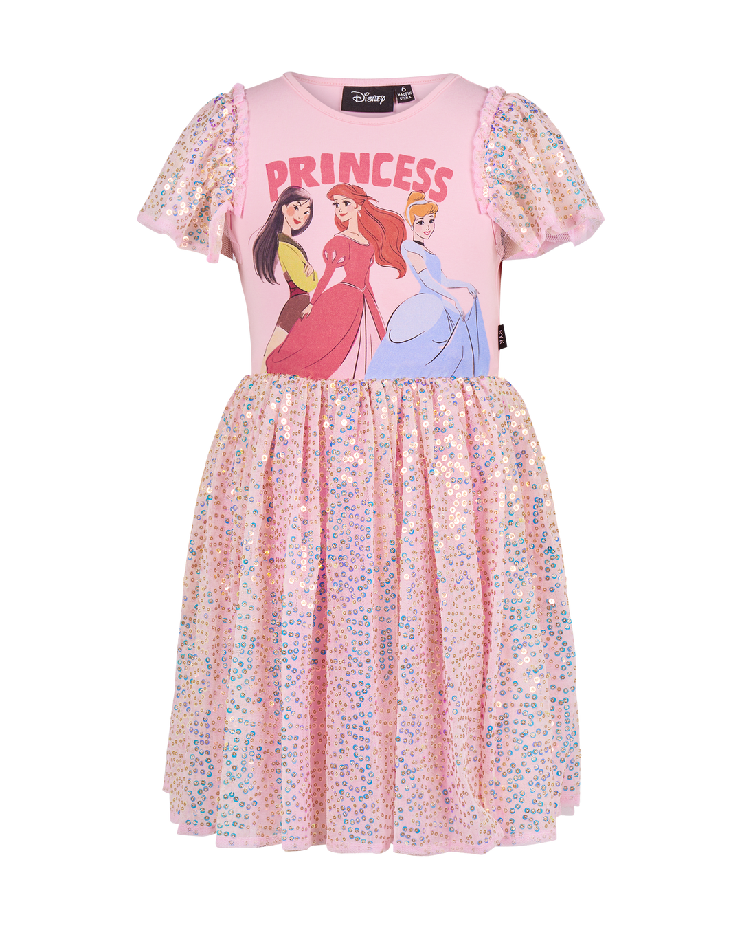 DISNEY PRINCESS FLUTTER SEQUIN DRESS