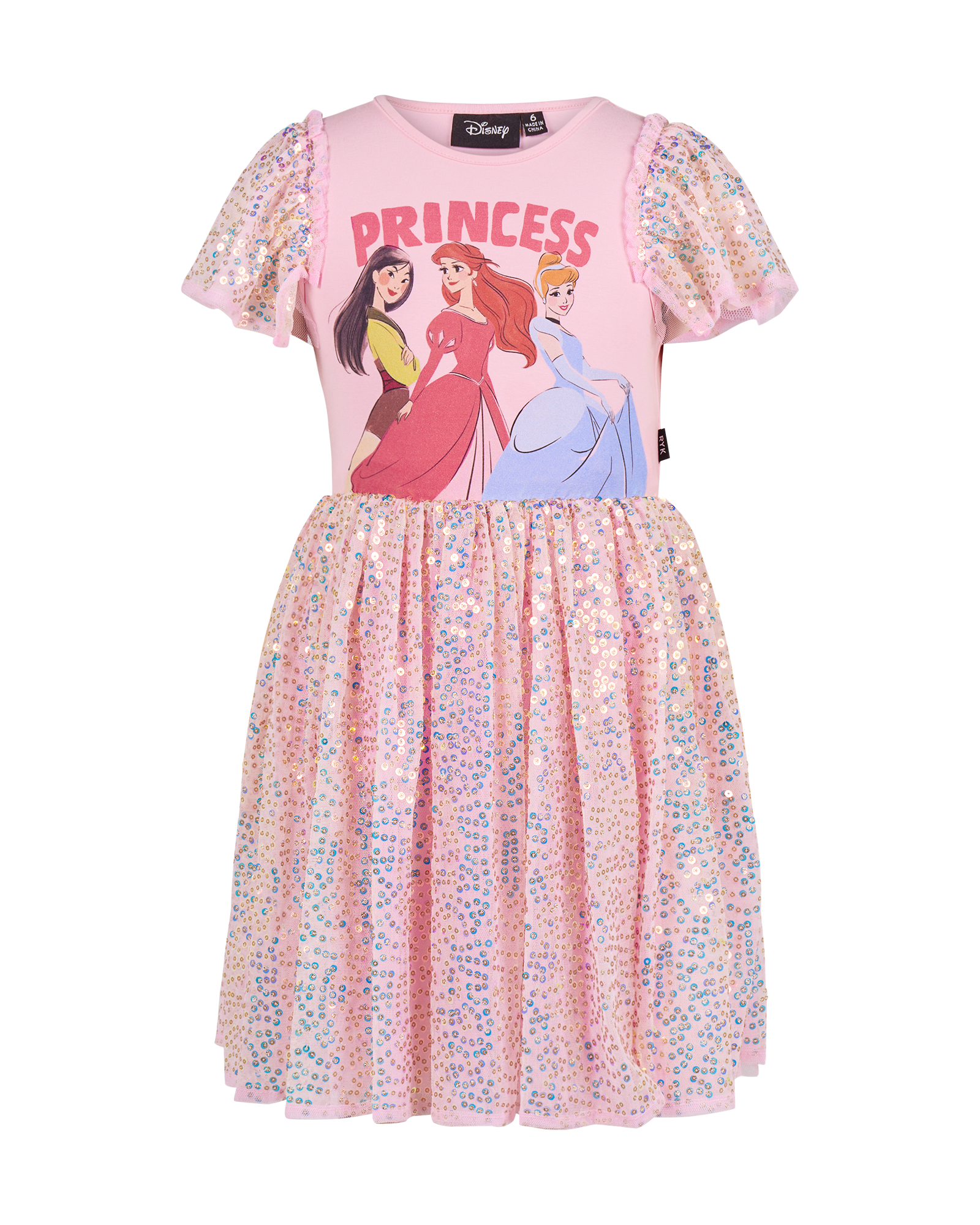 DISNEY PRINCESS FLUTTER SEQUIN DRESS