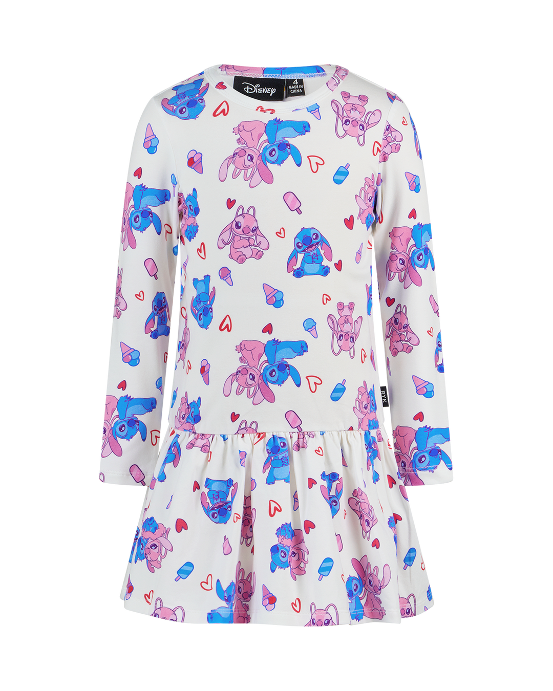 DISNEY STITCH & ANGEL LONG SLEEVE JERSEY DRESS | Rock Your Baby