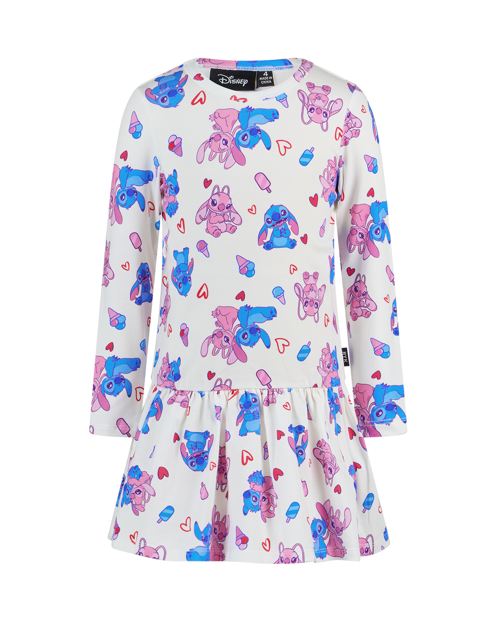 DISNEY STITCH & ANGEL LONG SLEEVE JERSEY DRESS | Rock Your Baby