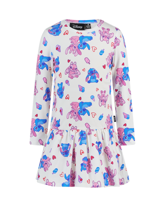 DISNEY STITCH & ANGEL LONG SLEEVE JERSEY DRESS