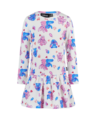 DISNEY STITCH & ANGEL LONG SLEEVE JERSEY DRESS