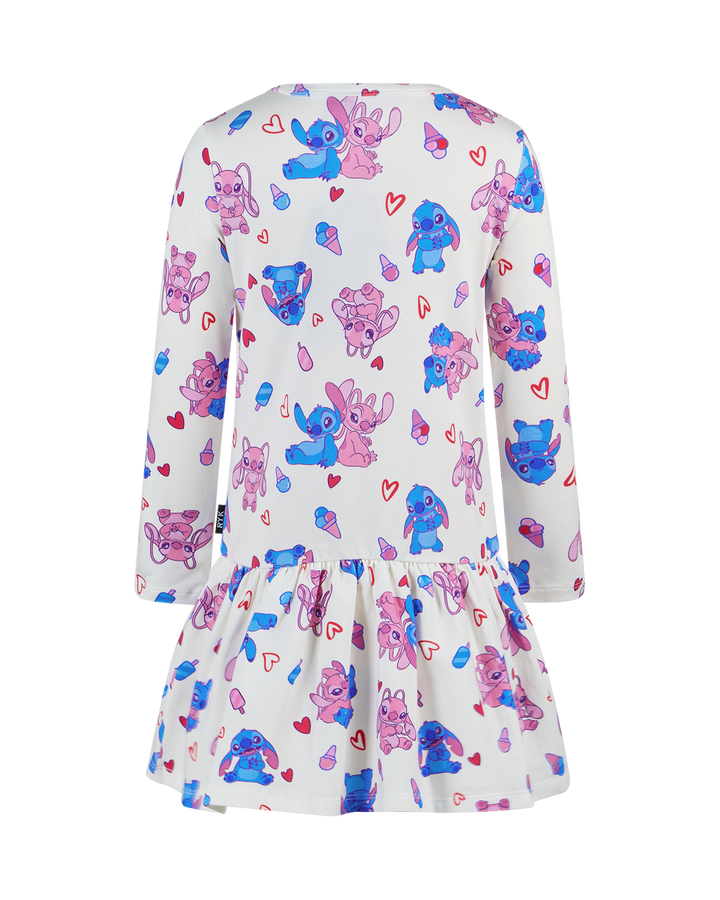 DISNEY STITCH &amp; ANGEL LONG SLEEVE JERSEY DRESS