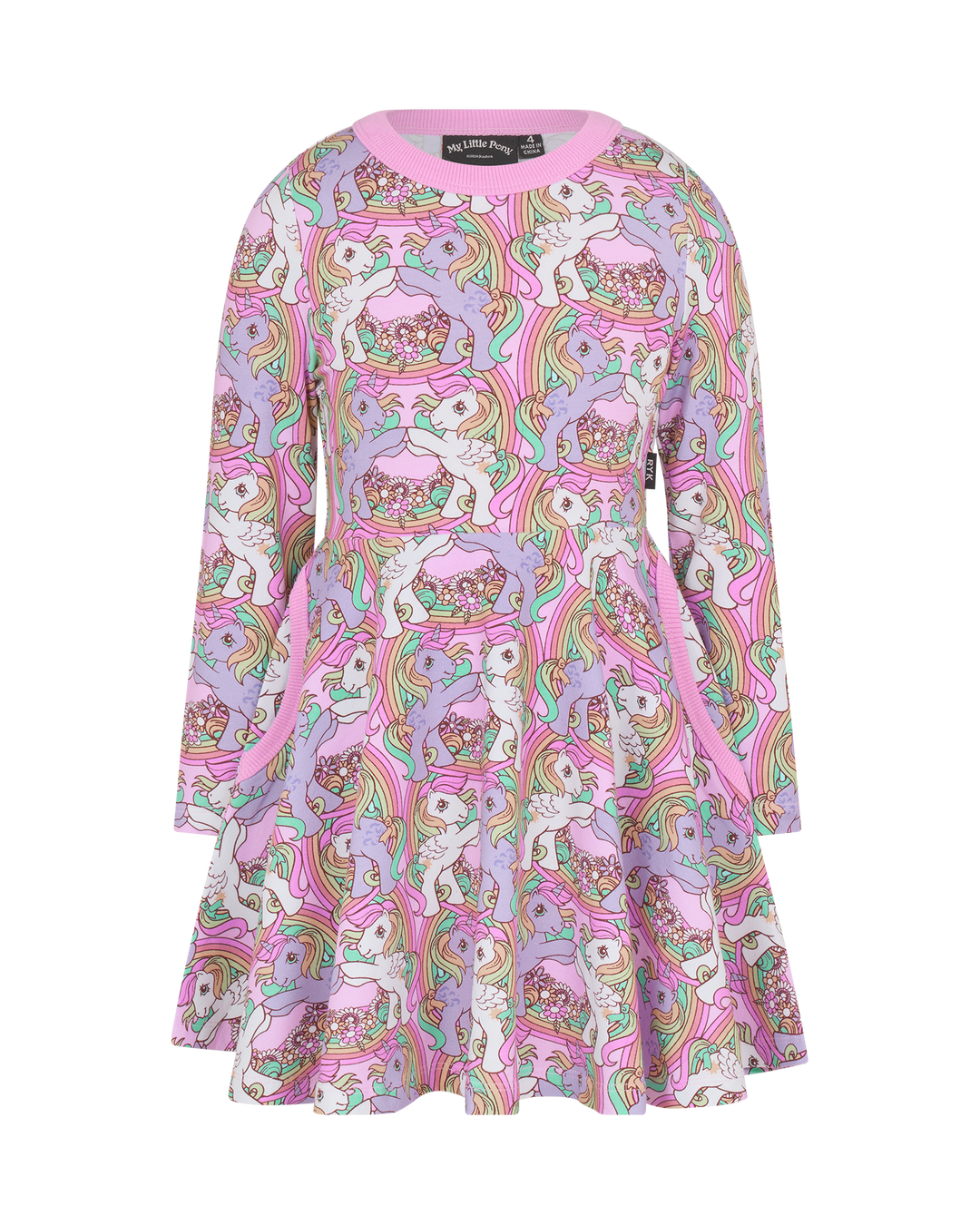 MY LITTLE PONY LONG SLEEVE WAISTED DRESS
