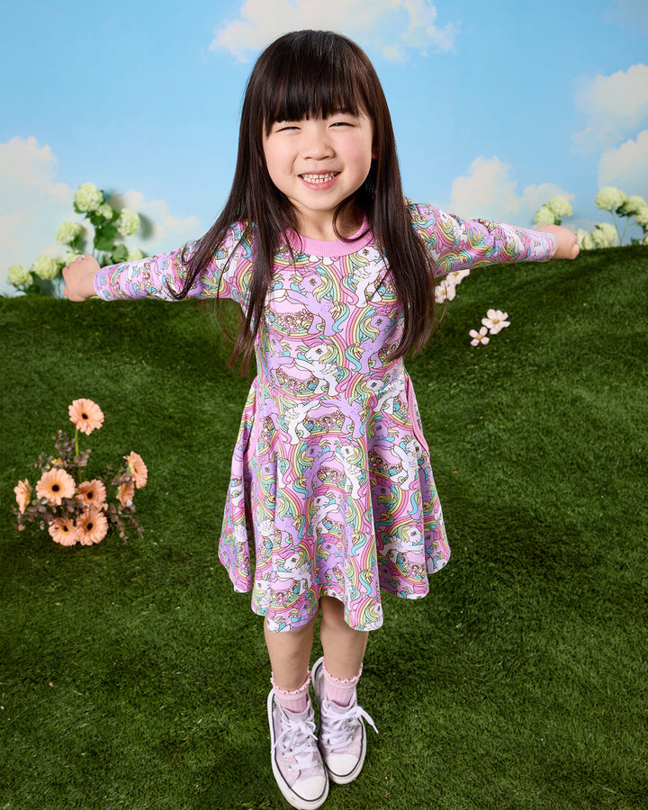 MY LITTLE PONY LONG SLEEVE WAISTED DRESS | Rock Your Baby