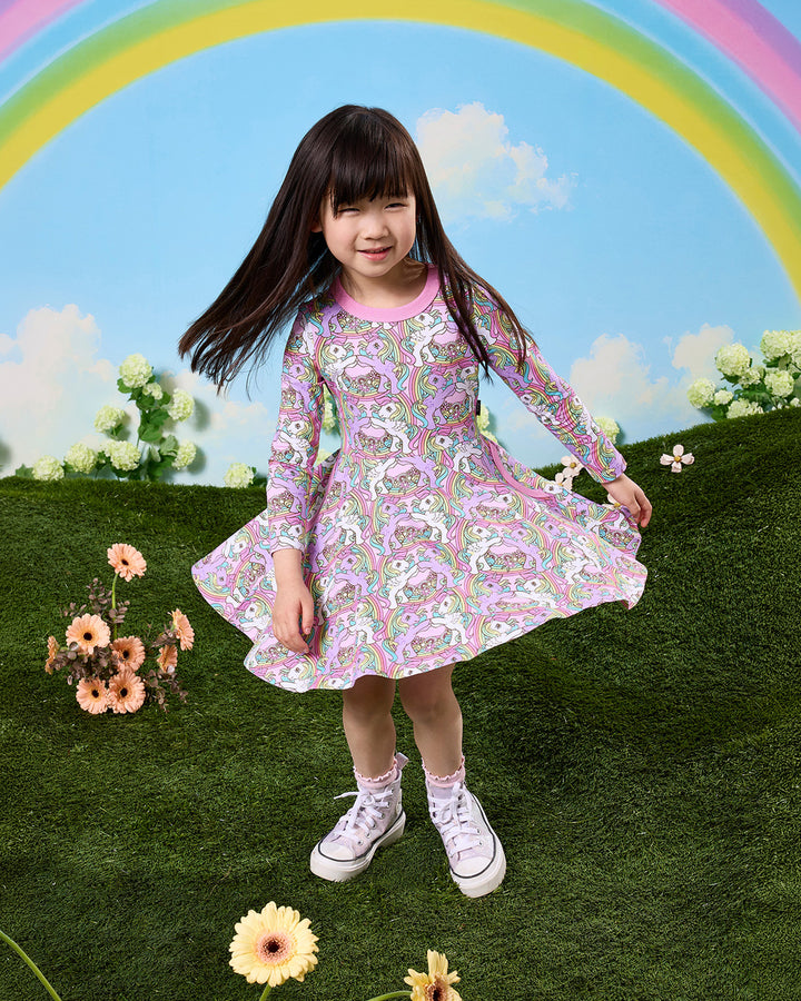 MY LITTLE PONY LONG SLEEVE WAISTED DRESS