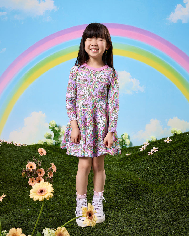 MY LITTLE PONY LONG SLEEVE WAISTED DRESS