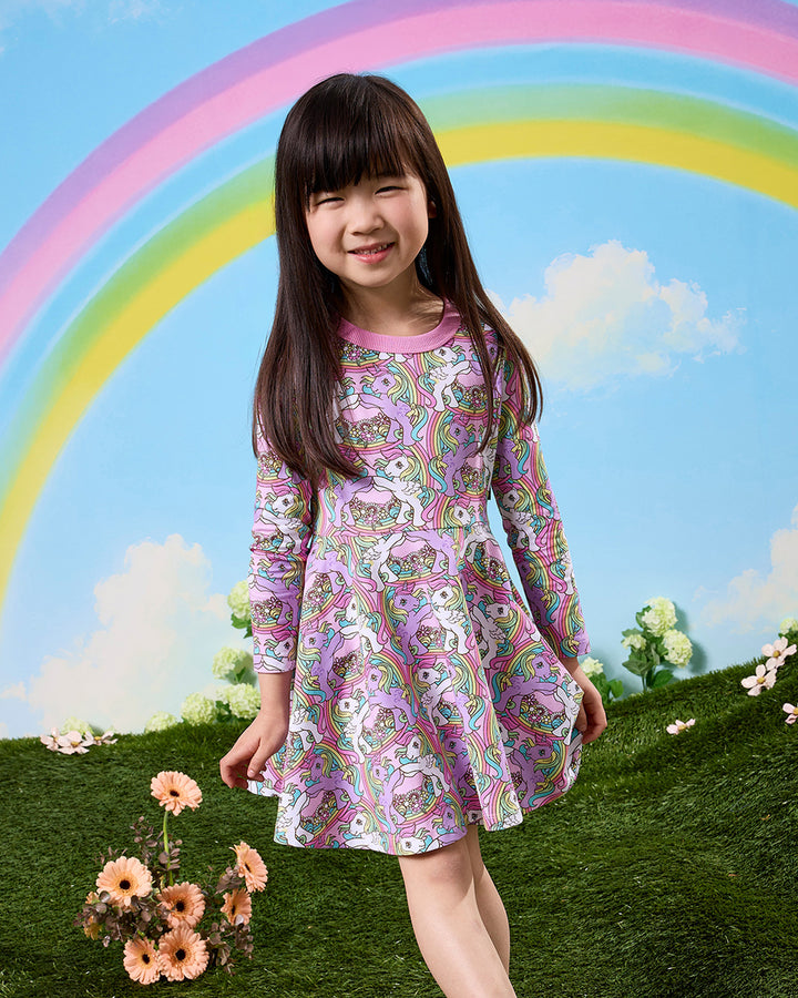 MY LITTLE PONY LONG SLEEVE WAISTED DRESS