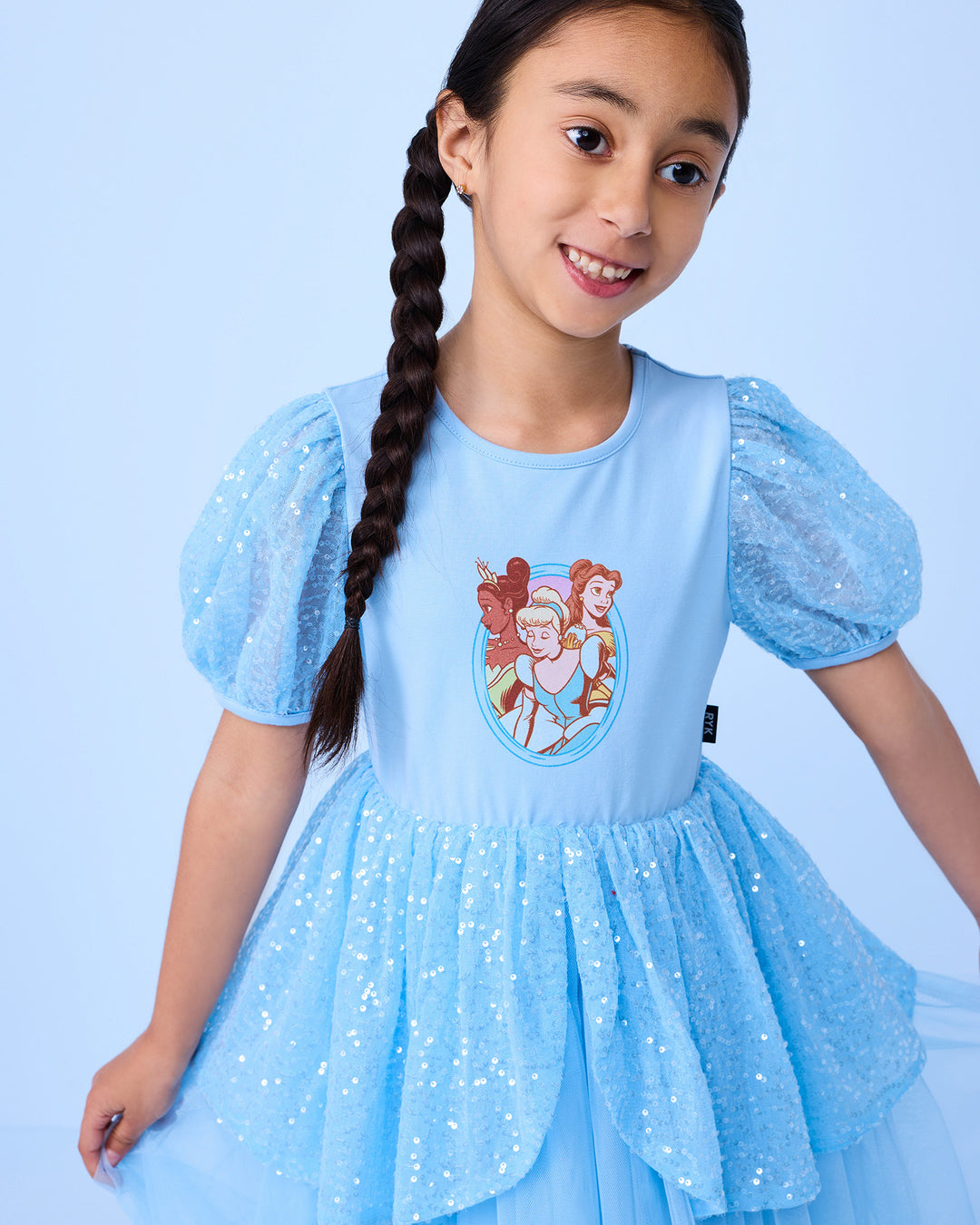 DISNEY PRINCESS PEPLUM DRESS IN BLUE