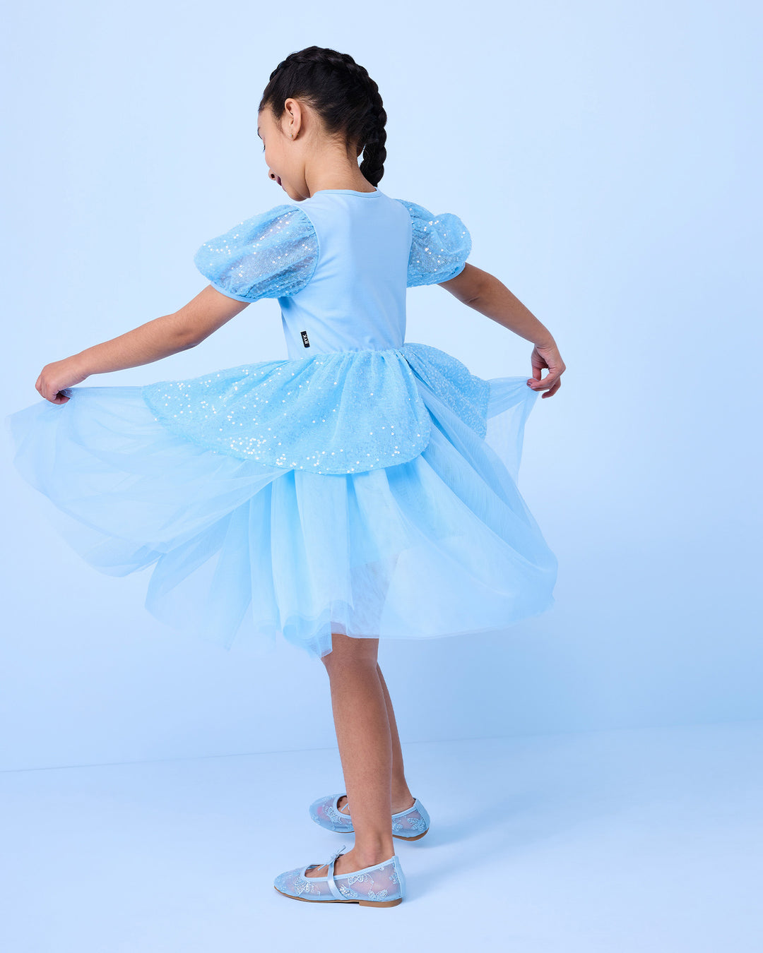 DISNEY PRINCESS PEPLUM DRESS IN BLUE