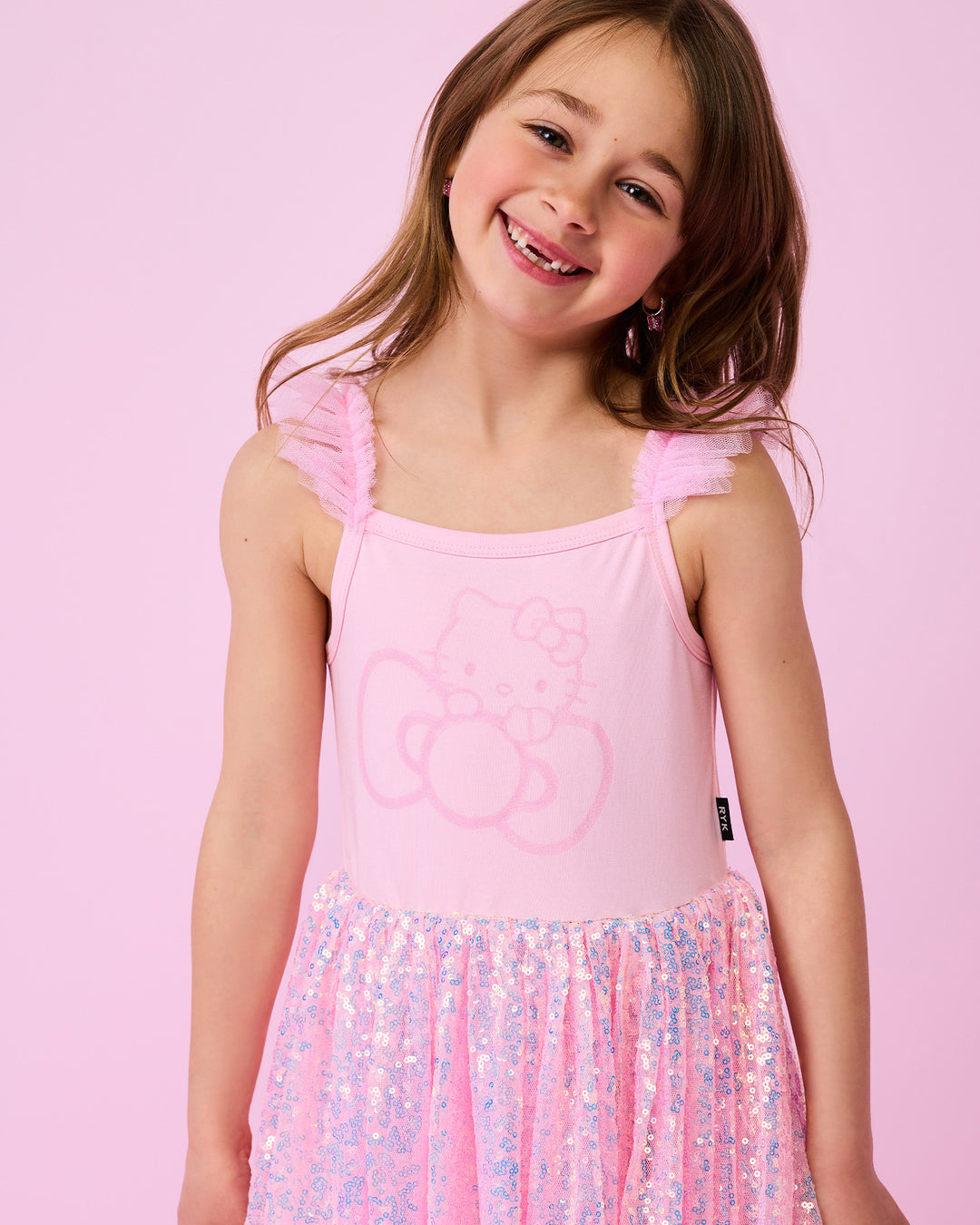 HELLO KITTY SPARKLE DRESS IN BABY PINK
