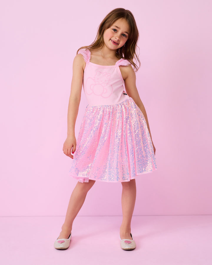 HELLO KITTY SPARKLE DRESS IN BABY PINK