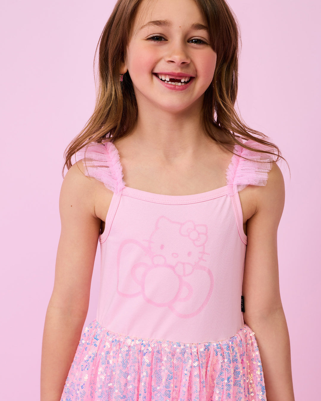 HELLO KITTY SPARKLE DRESS IN BABY PINK