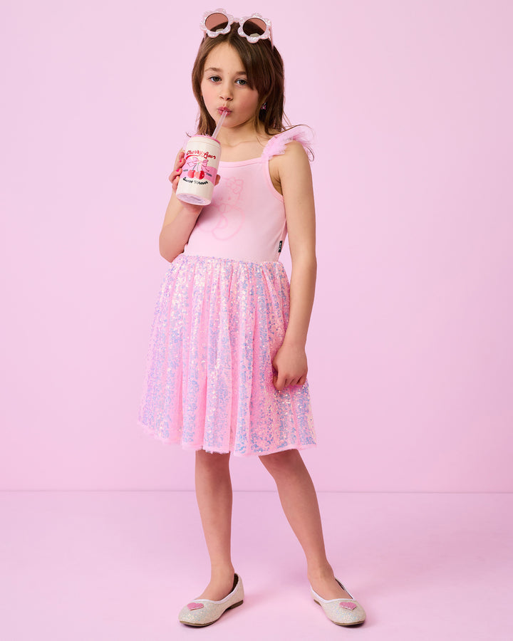 HELLO KITTY SPARKLE DRESS IN BABY PINK