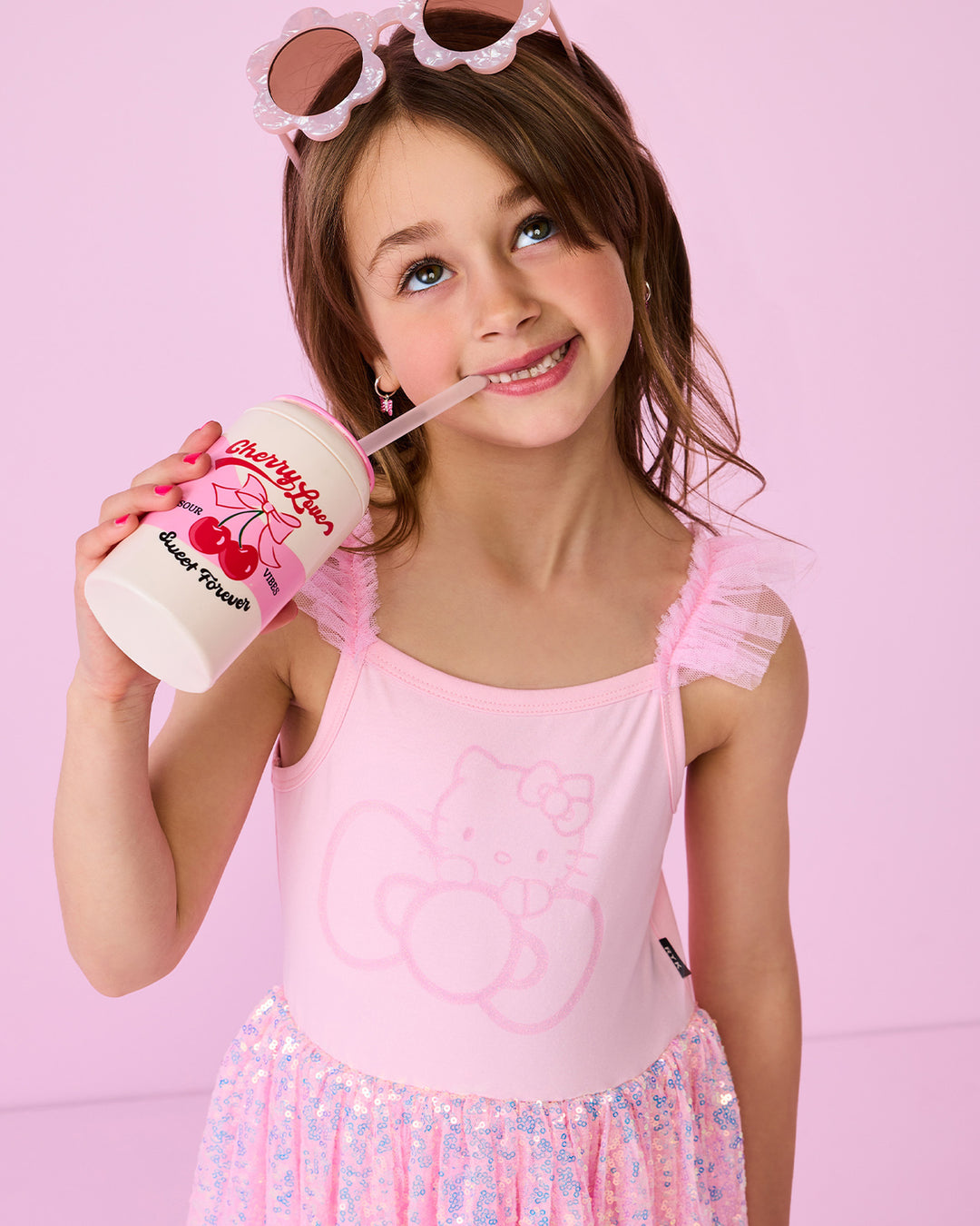 HELLO KITTY SPARKLE DRESS IN BABY PINK