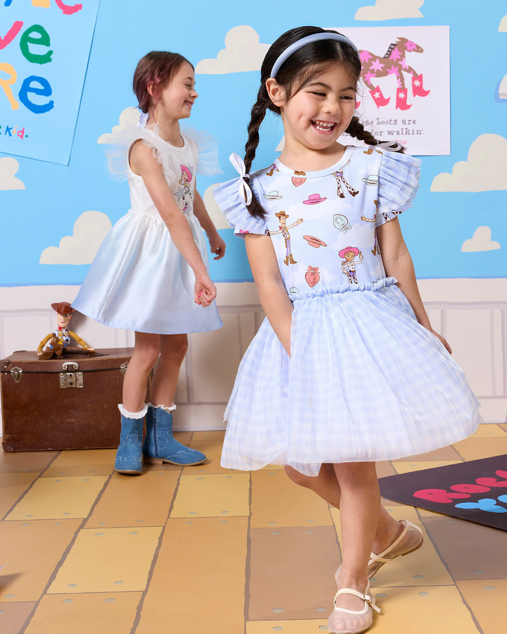 TOY STORY GINGHAM DRESS - LIGHT BLUE