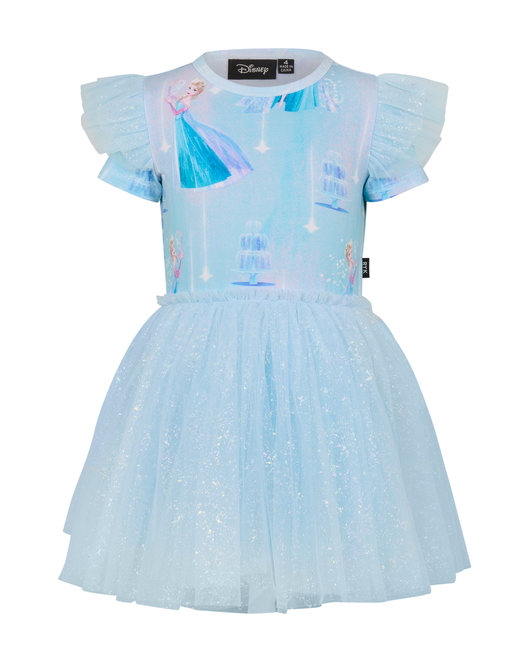 FROZEN TULLE DRESS IN AQUA SKY