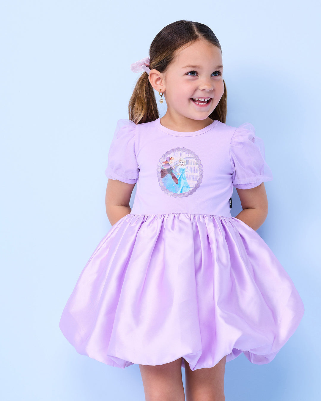 FROZEN BUBBLE DRESS IN PALE PINK