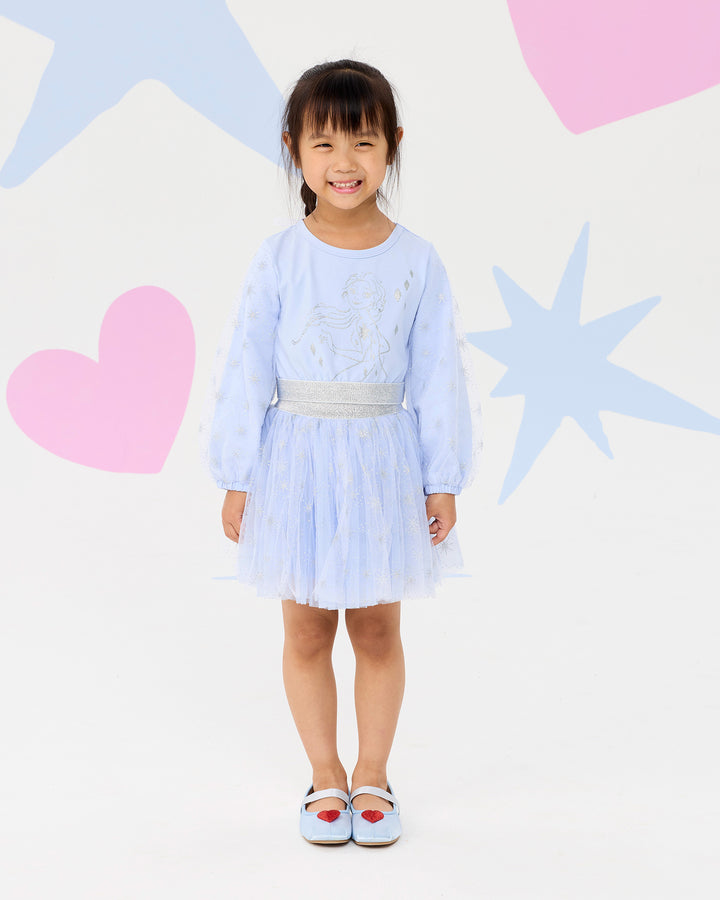 FROZEN ELSA GLITTER DRESS SET