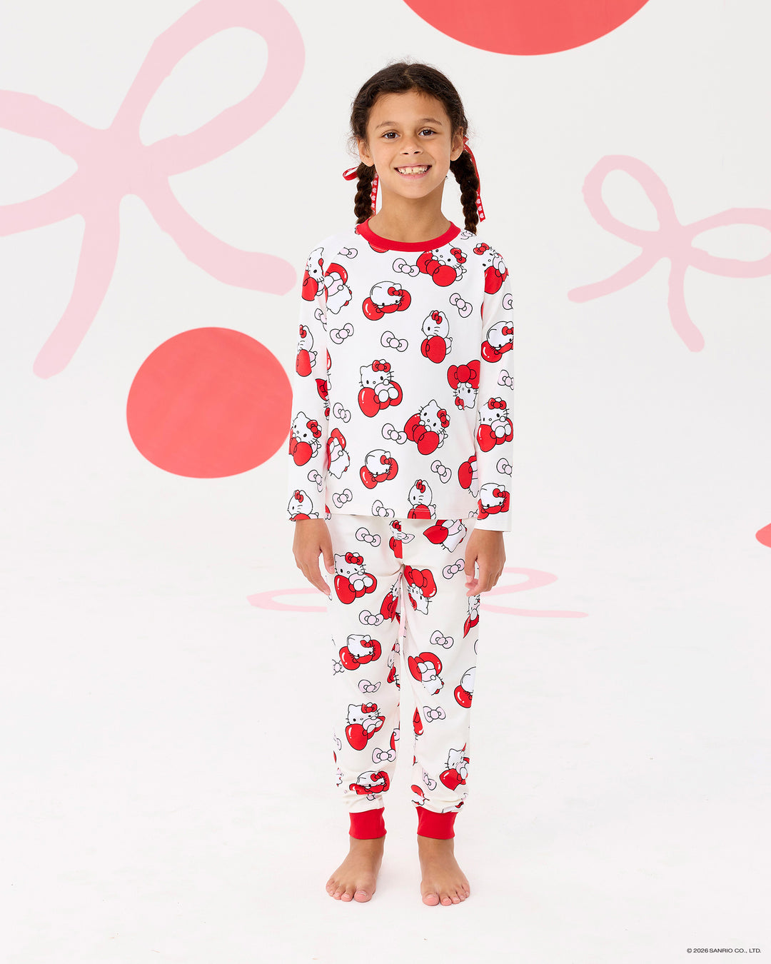 HELLO KITTY QUIRKY LONG SLEEVE RAGLAN PJ SET | Rock Your Baby