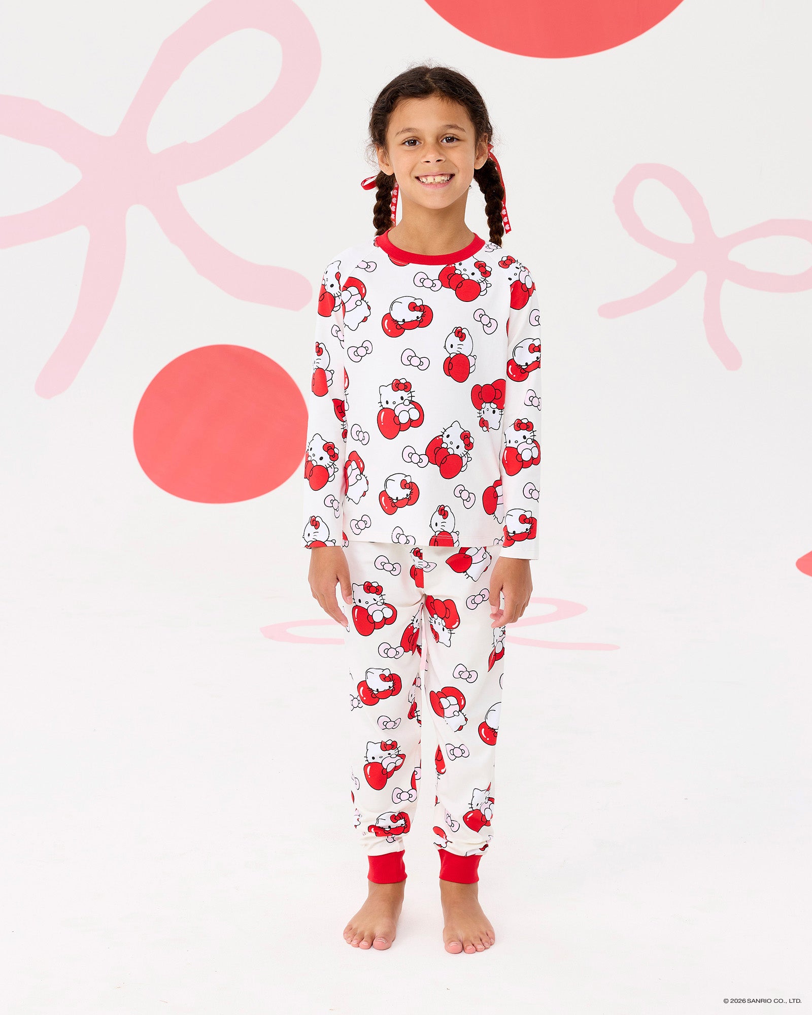 HELLO KITTY QUIRKY LONG SLEEVE RAGLAN PJ SET | Rock Your Baby