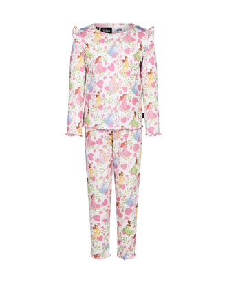 DISNEY PRINCESS FLORAL HEARTS LONG SLEEVE RIB PJ SET