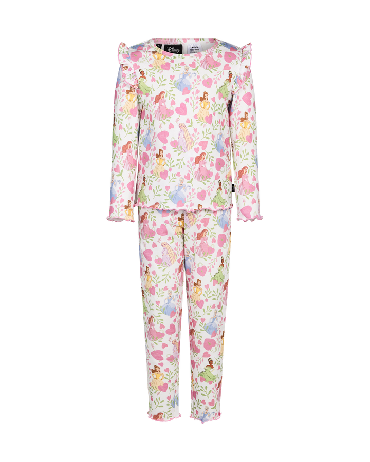 DISNEY PRINCESS FLORAL HEARTS LONG SLEEVE RIB PJ SET | Rock Your Baby