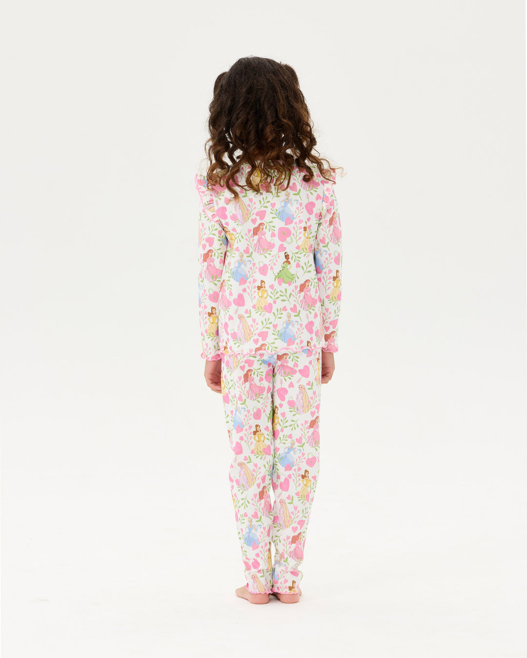 DISNEY PRINCESS FLORAL HEARTS LONG SLEEVE RIB PJ SET
