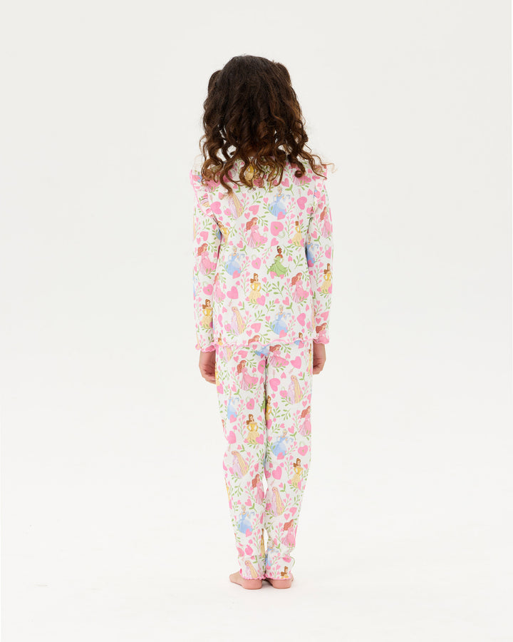 DISNEY PRINCESS FLORAL HEARTS LONG SLEEVE RIB PJ SET