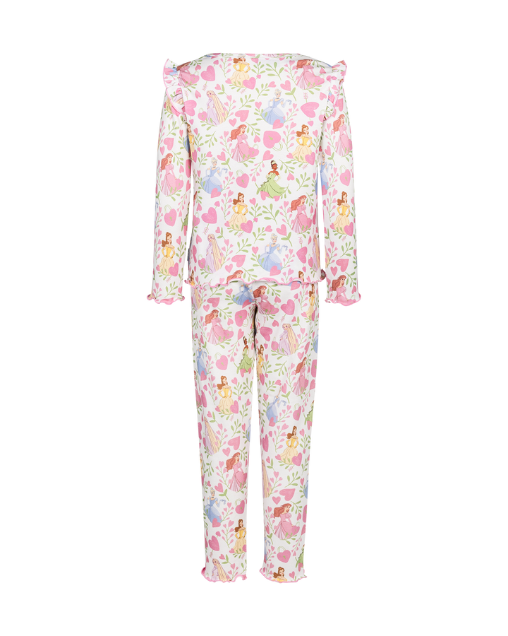 DISNEY PRINCESS FLORAL HEARTS LONG SLEEVE RIB PJ SET