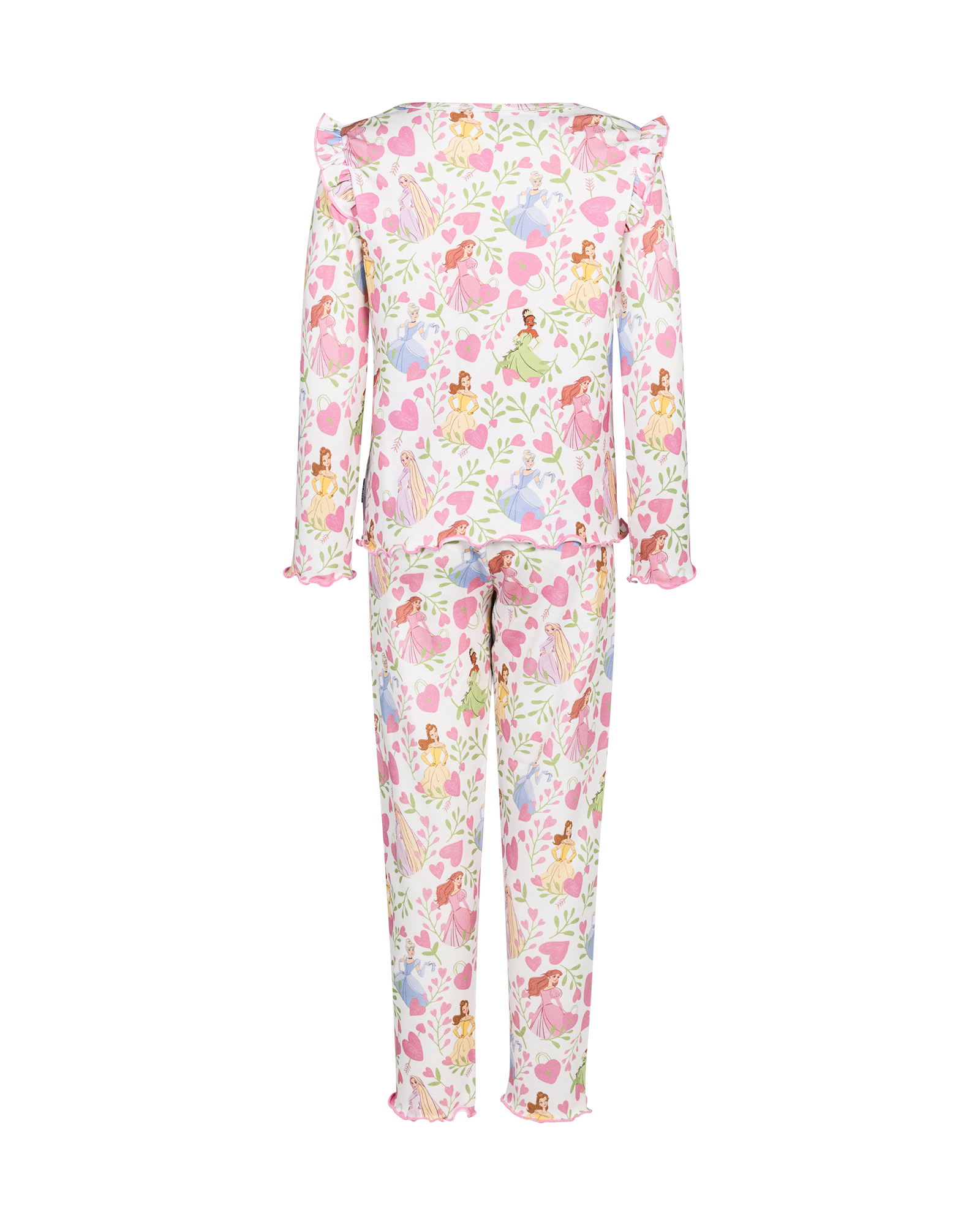 DISNEY PRINCESS FLORAL HEARTS LONG SLEEVE RIB PJ SET