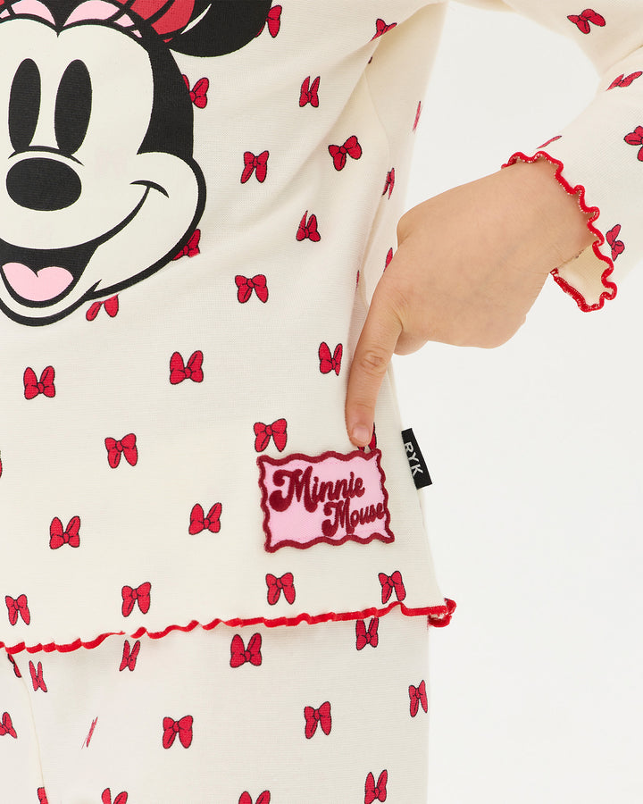 MINNIE MOUSE MINNIE BOW LONG SLEEVE RIB PJ SET