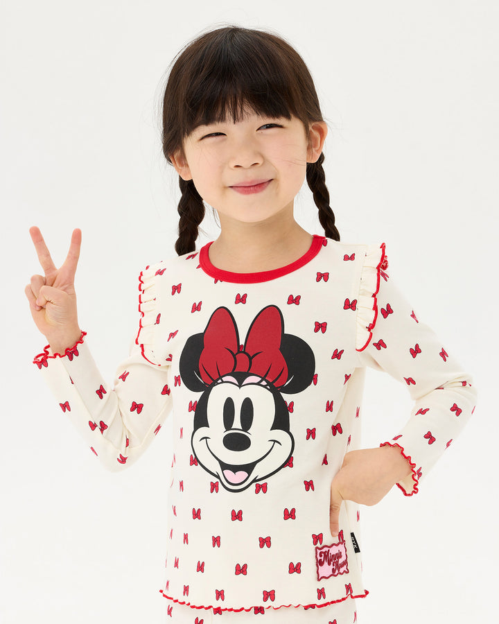 MINNIE MOUSE MINNIE BOW LONG SLEEVE RIB PJ SET