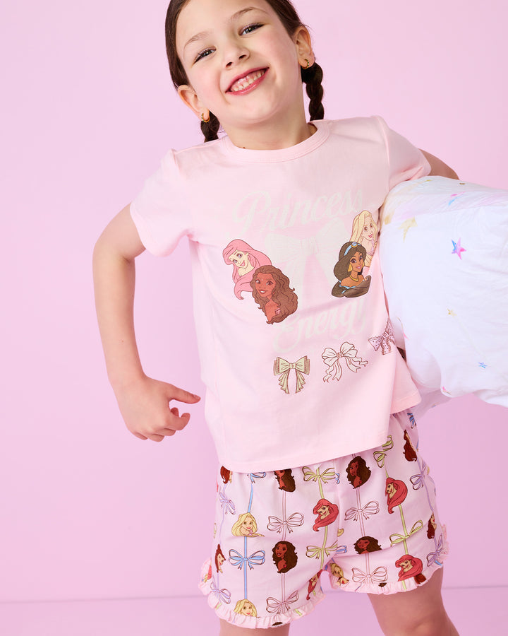 DISNEY PRINCESS PJ SET IN PINK BOW